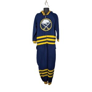 NHL Buffalo Sabres Hockey Sockey Fleece Pajamas Hooded Lrg Made in Canada